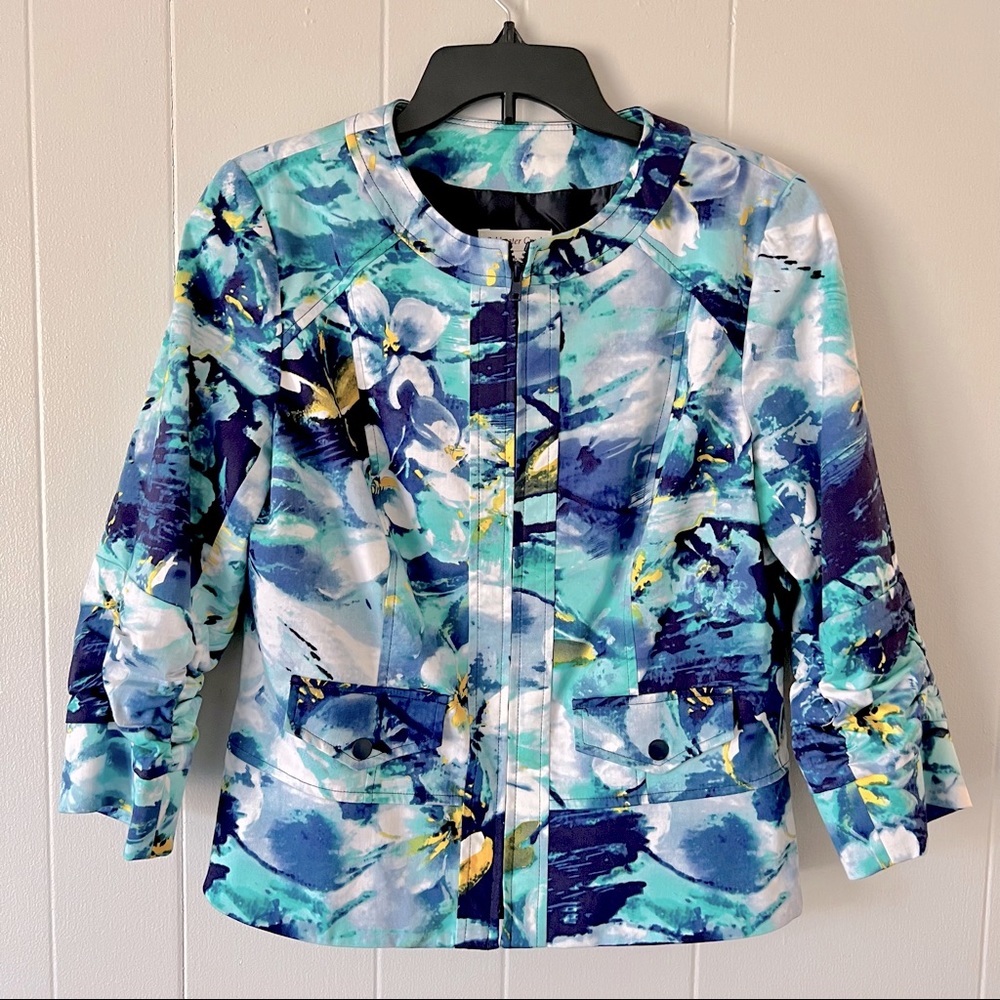 Coldwater Creek Spring floral multicolored jacket 10